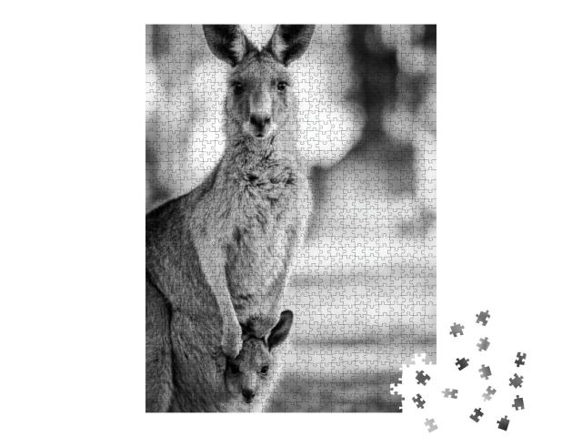Puzzle 1000 Teile „Känguru mit seinem Baby“