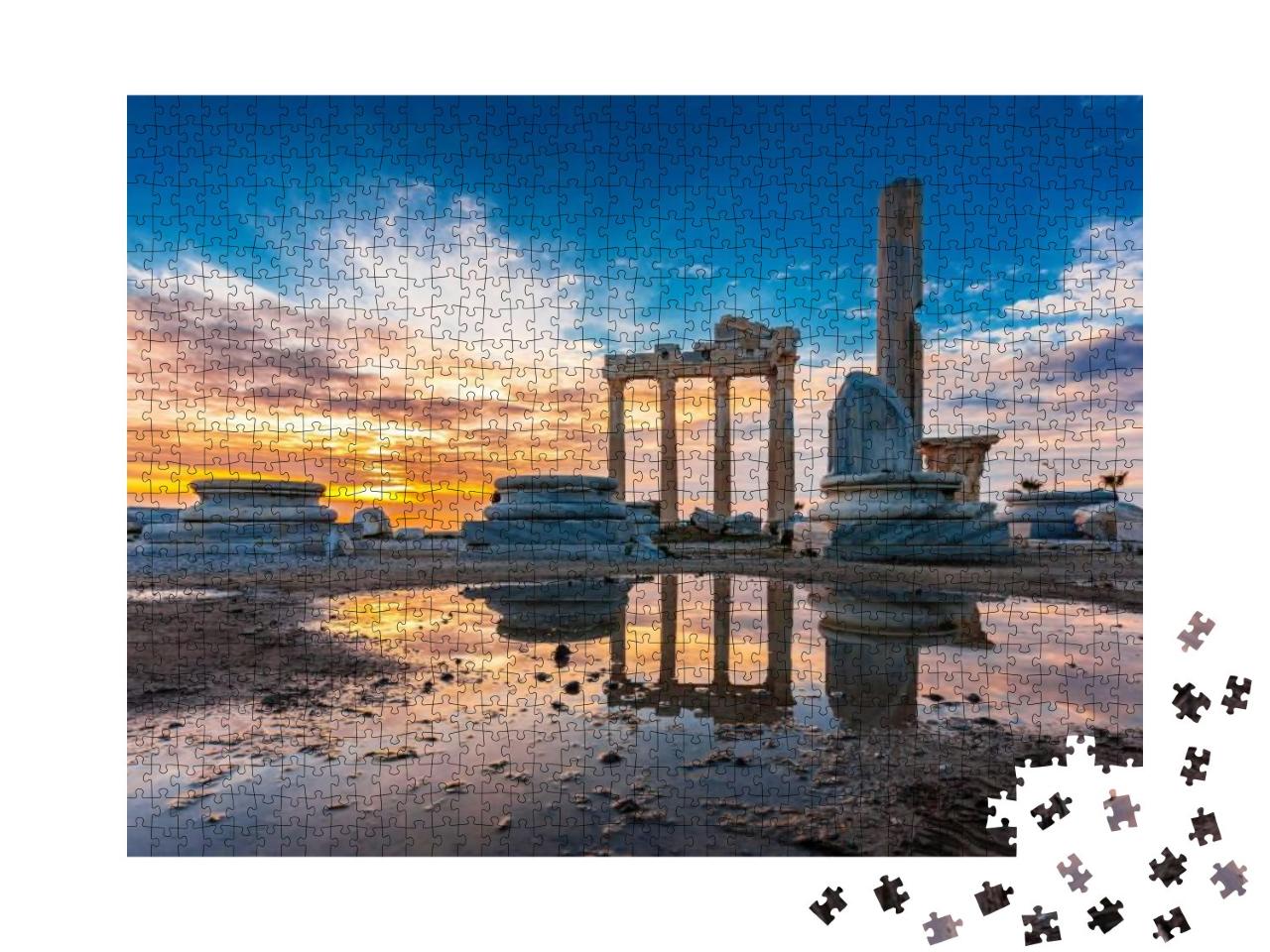 Puzzle 1000 Teile „Der Apollo-Tempel in der Stadt Side in der Provinz Antalya“