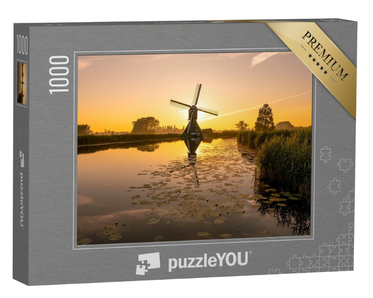 Puzzle 1000 Teile „Sonnenaufgang an einer Flusslandschaft “
