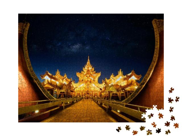 Puzzle 1000 Teile „Faszinierender Karaweik Palast, Yangon, Myanmar“