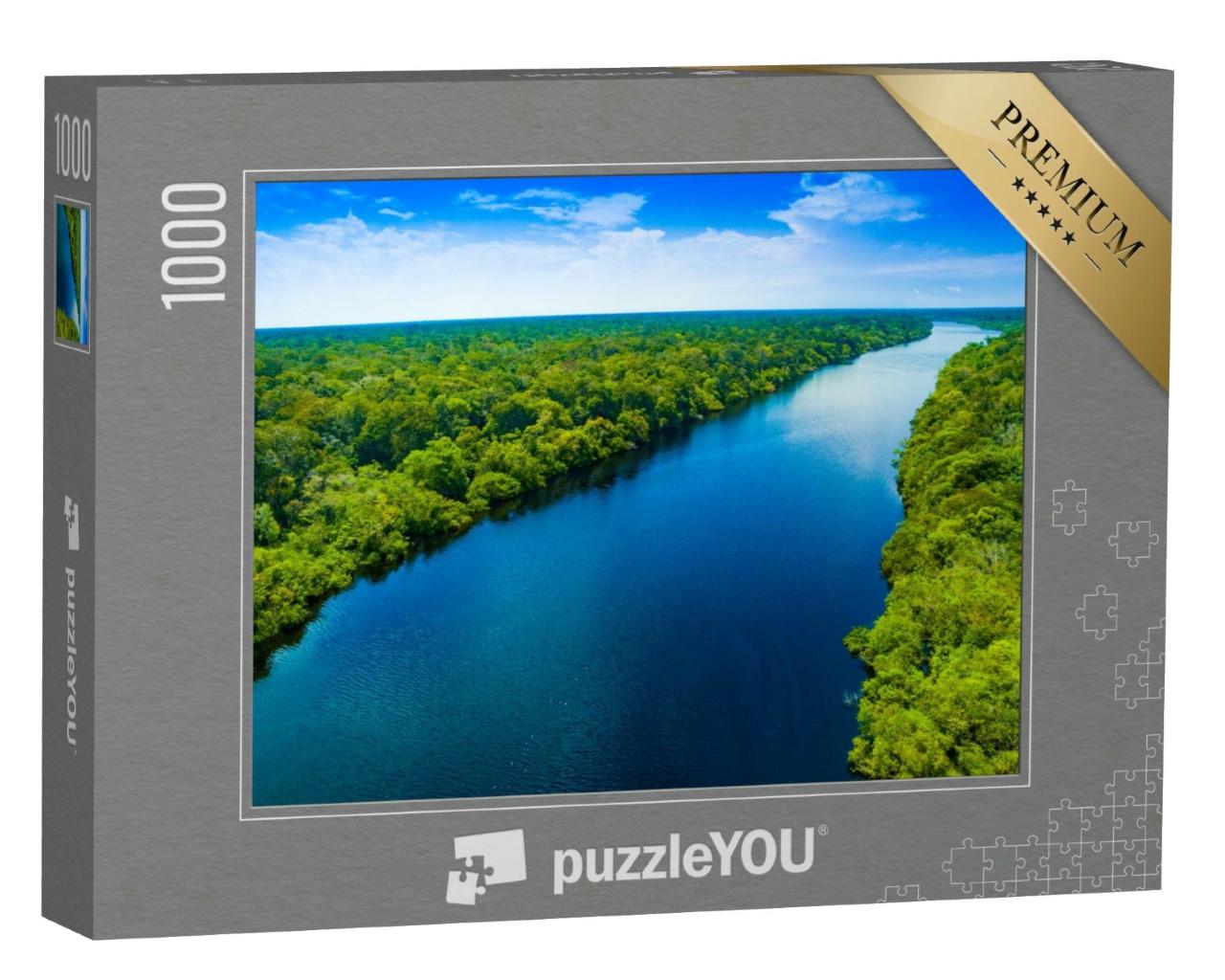 Puzzle 1000 Teile „Blauer Amazonas im grünen Regenwald, Brasilien“
