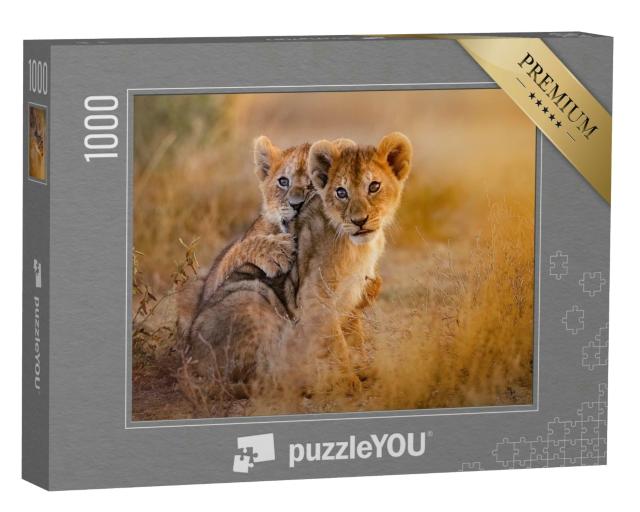 Puzzle 1000 Teile „Löwenjungen spielen“