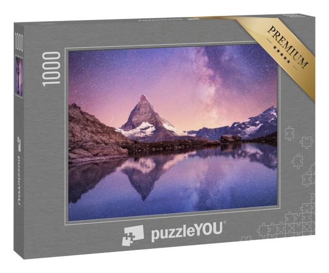 Puzzle 1000 Teile „Milchstraße über dem Matterhorn, Schweiz“