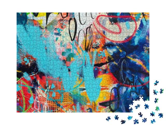 Puzzle 1000 Teile „Kreative Collage aus Papier und Puzzleteilen“