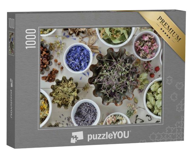 Puzzle 1000 Teile „Sortiment getrockneter Kräuter, Blüten, Wurzeln und Samen“