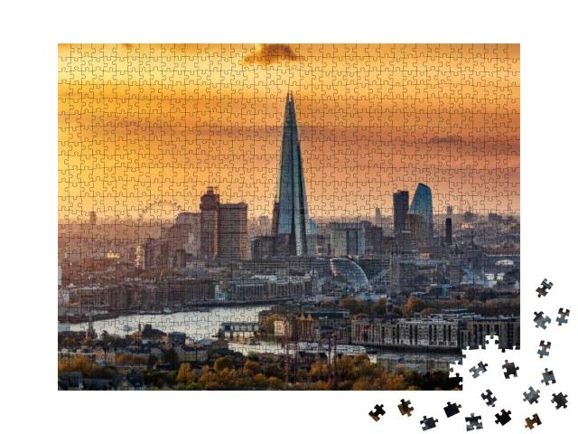 Puzzle 1000 Teile „Skyline von London im Herbst, Vereinigtes Königreich“