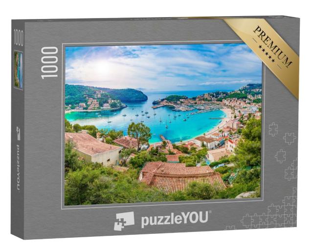 Puzzle 1000 Teile „Panoramablick auf Porte de Soller, Palma Mallorca, Spanien“