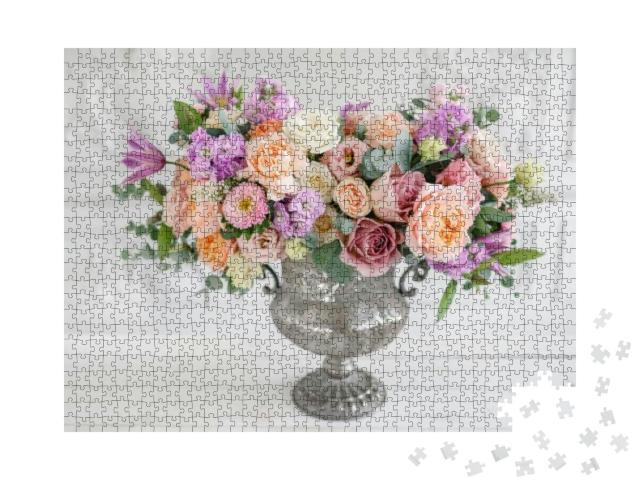 Puzzle 1000 Teile „Bouquet von verschiedenen Blumen“