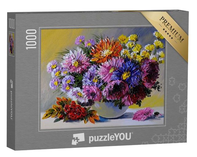 Puzzle 1000 Teile „Stillleben mit Blumen auf dem Tisch“