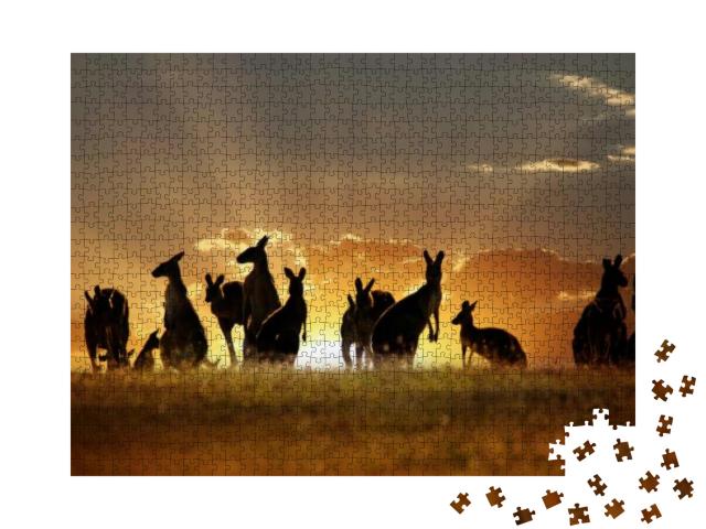 Puzzle 1000 Teile „Kängurus im australische Outback“