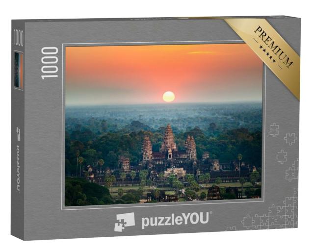 Puzzle 1000 Teile „Angkor Wat bei Sonnenaufgang, Siem Reap, Kambodscha“