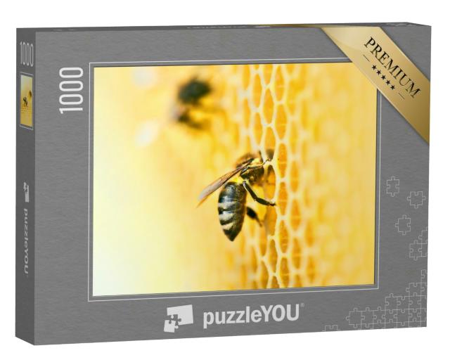 Puzzle 1000 Teile „Ein Bienenstock mit Honigwabe und Bienen“