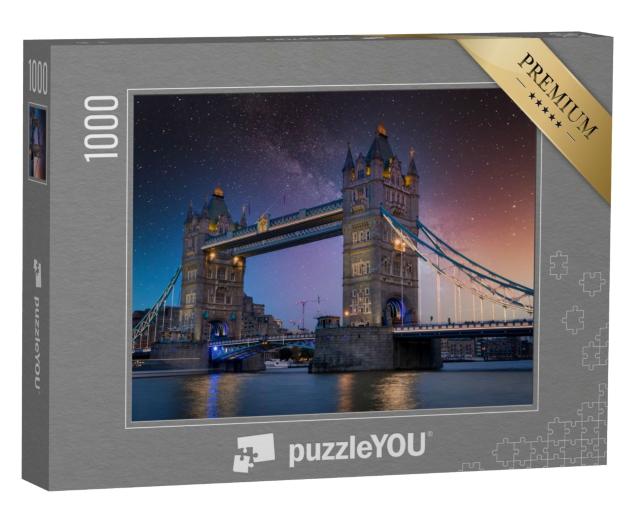 Puzzle 1000 Teile „Klare Sternennacht über der Tower Bridge in London“
