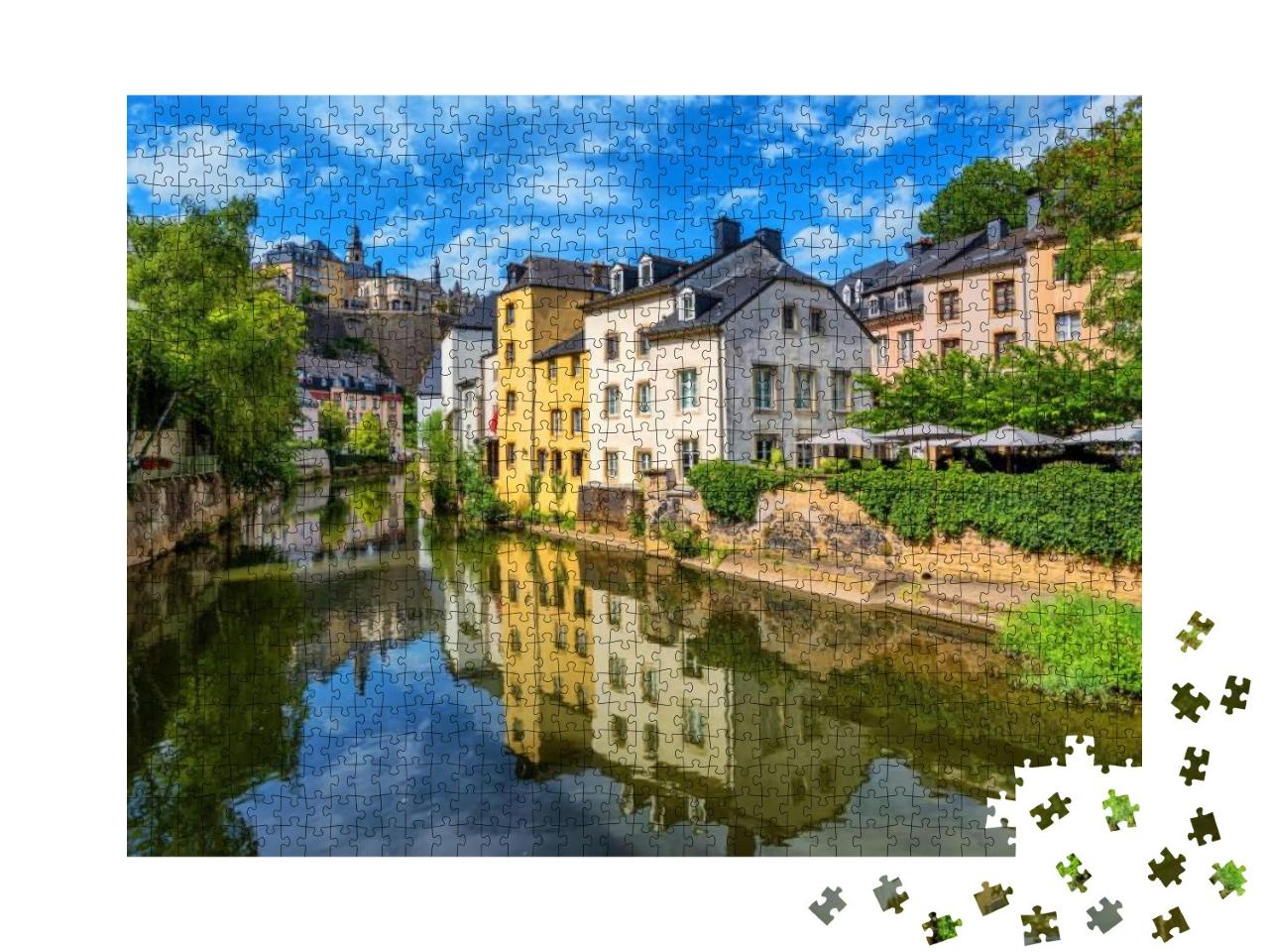 Puzzle 1000 Teile „Luxemburg-Stadt am Fluss Alzette“