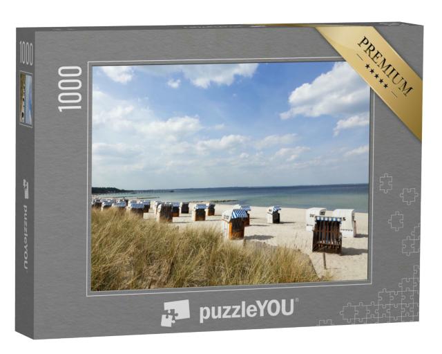 Puzzle 1000 Teile „Strandkörbe am Timmendorfer Strand, Ostseeküste“