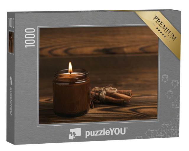 Puzzle 1000 Teile „Kerze im Glasgefäß“