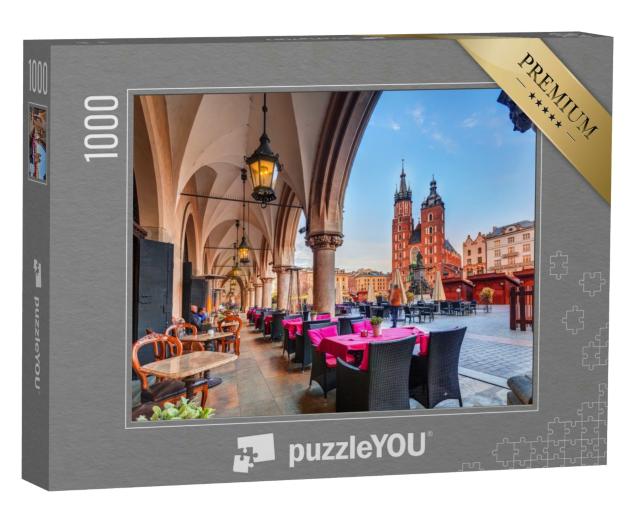 Puzzle 1000 Teile „Krakauer Tuchhalle und St. Marien-Basilika in Polen“