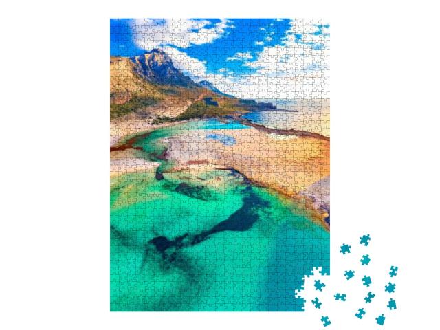Puzzle 1000 Teile „Balos Lagune mit türkisfarbenem Wasser und weißem Sand, Kreta, Griechenland“