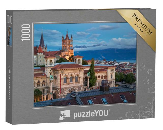 Puzzle 1000 Teile „Wunderschönes Stadtbild von Lausanne,  Schweiz“
