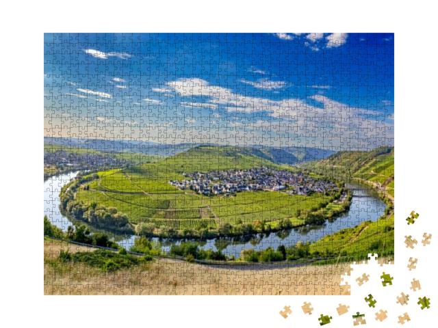 Puzzle 1000 Teile „Malerische Moselschleife bei Trittenheim in Deutschland“
