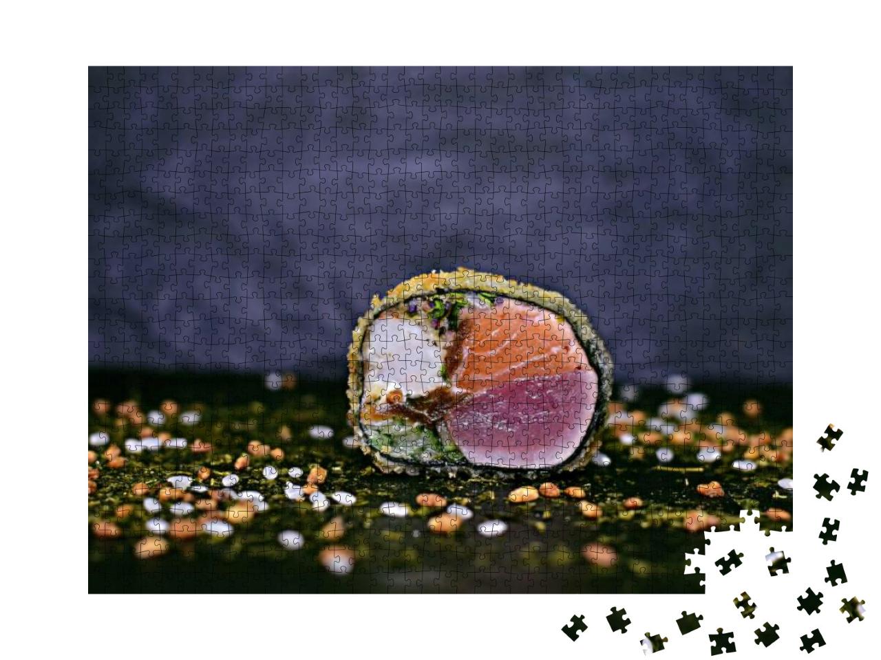 Puzzle 1000 Teile „Frittiertes Sushi mit Lachs, Thunfisch und Garnele“