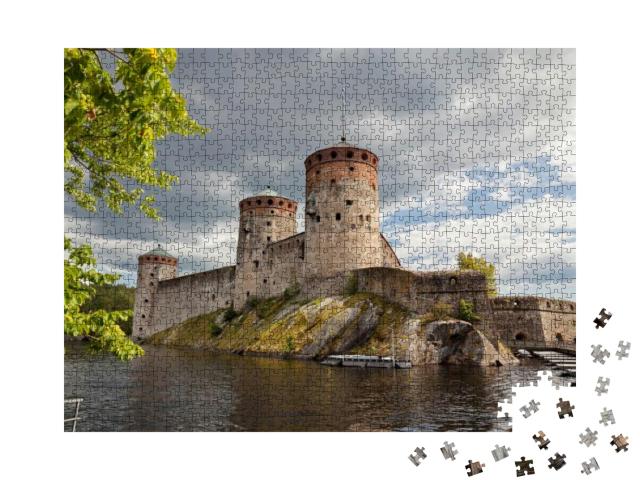 Puzzle 1000 Teile „Imposante Burg Olavinlinna, Savonlinna, Finnland“