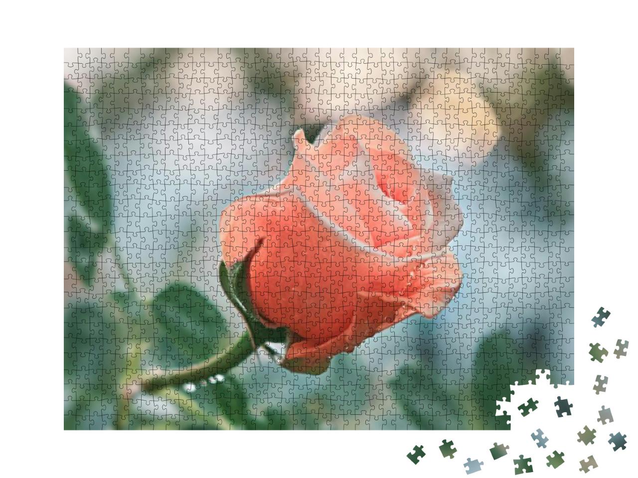 Puzzle 1000 Teile „Rosa Blumen mit Rosen“