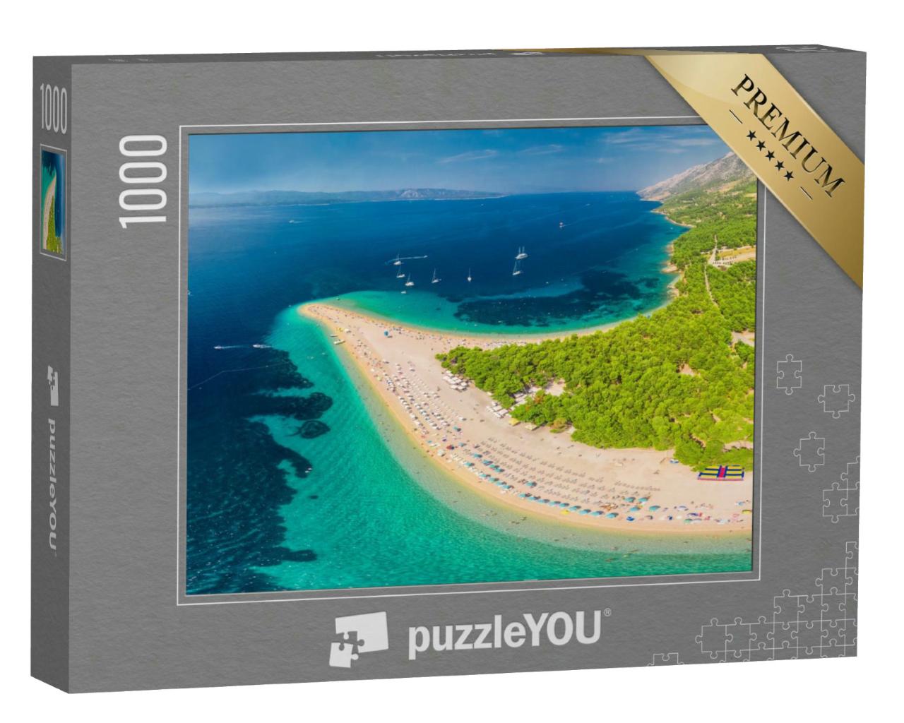 Puzzle 1000 Teile „Berühmter Strand Zlatni rat, Insel Brac, Kroatien“