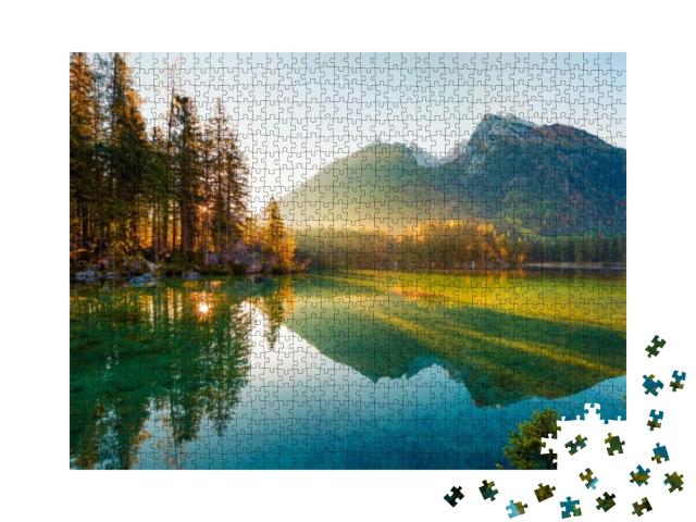 Puzzle 1000 Teile „Herbst-Sonnenaufgang über dem Hintersee “