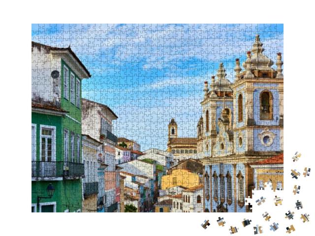 Puzzle 1000 Teile „Das Altstadtviertel Pelourinho in Salvador, Brasilien“