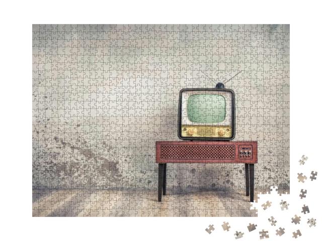 Puzzle 1000 Teile „TV-Gerät aus den Anfängen des Fernsehens“