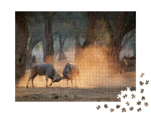 Puzzle 1000 Teile „Elandantilope, Taurotragus Oryx, Simbabwe“