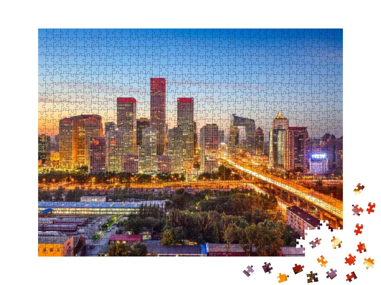 Puzzle 1000 Teile „Skyline von Peking bei Sonnenuntergang “