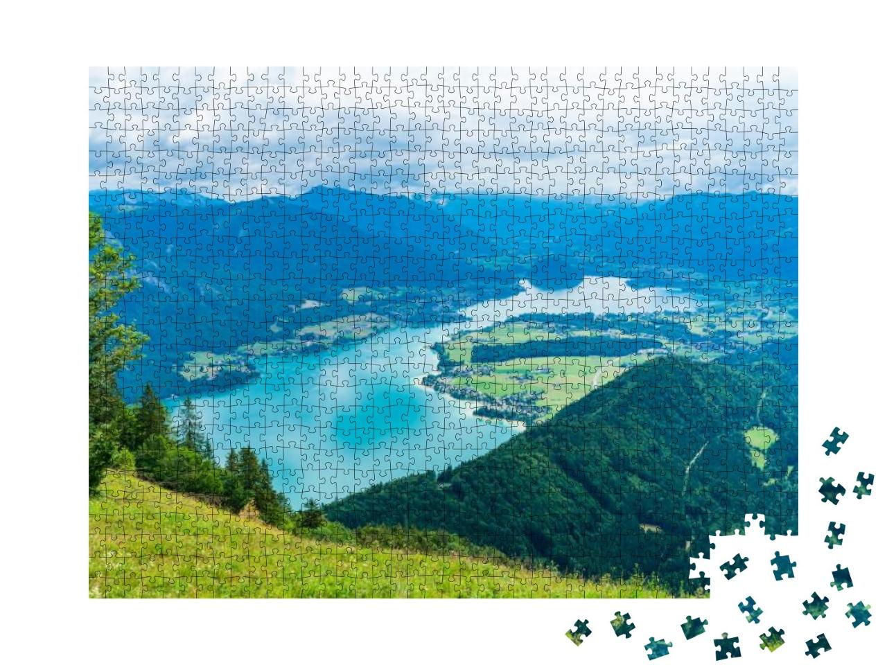 Puzzle 1000 Teile „Wolfgangsee mit Zwölferhorn, Salzkammergut, Österreich“