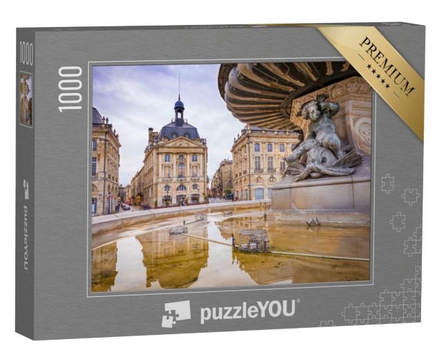 Puzzle 1000 Teile „Der Place de la Bourse in der Stadt Bordeaux, Frankreich“