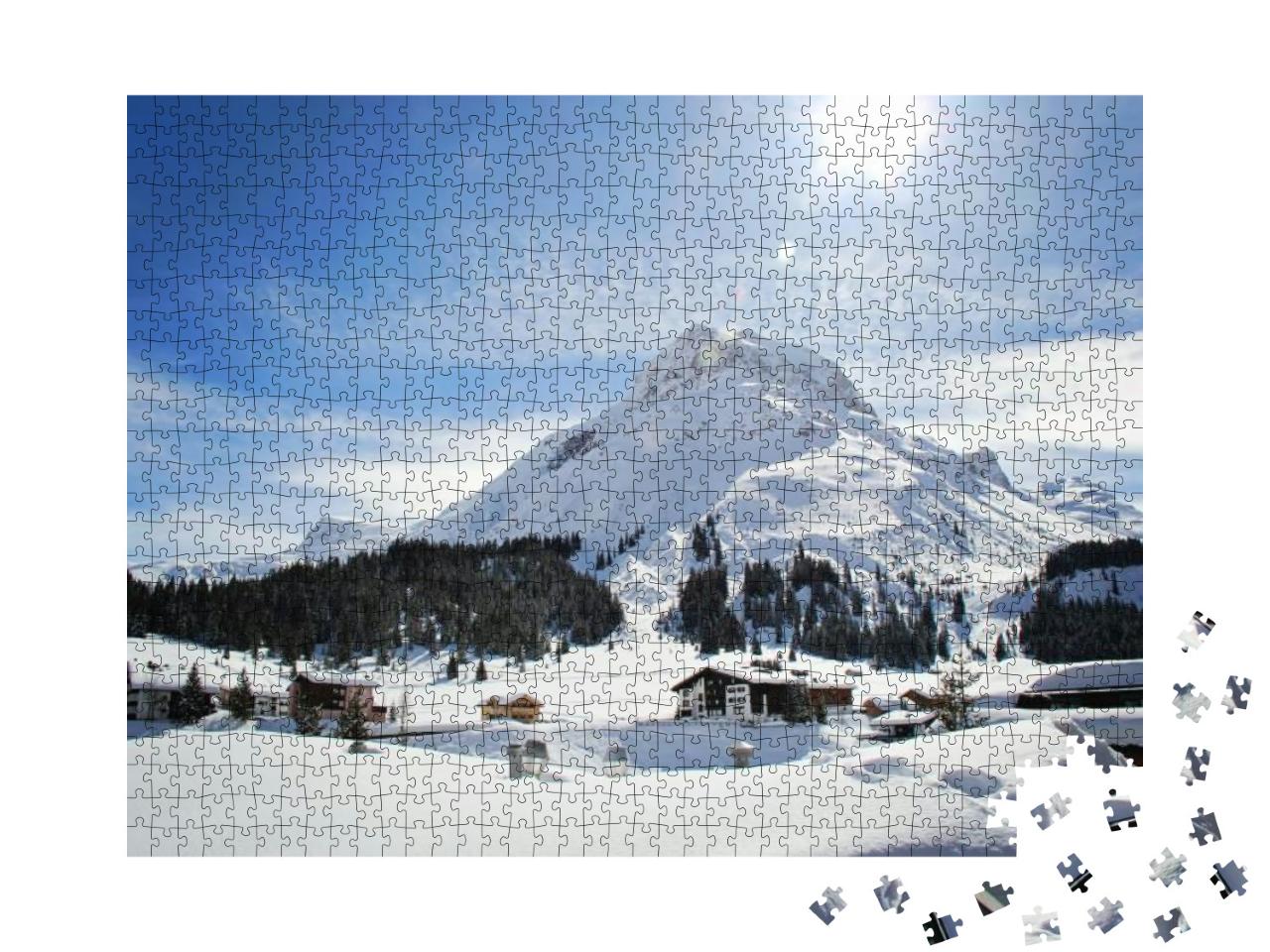 Puzzle 1000 Teile „Das bezaubernde Dorf Lech in Österreich“