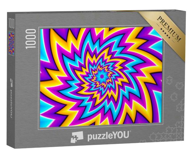 Puzzle 1000 Teile „optische Expansionstäuschung: mehrfarbige Blume“