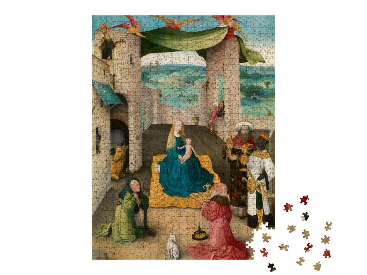 Puzzle 1000 Teile „Hieronymus Bosch - Die Anbetung der Heiligen Drei Könige“