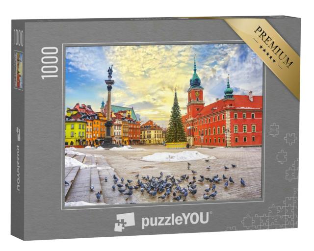 Puzzle 1000 Teile „Altstadt von Warschau mit Schloss, Sigismund-Säule und Bürgerhäusern“