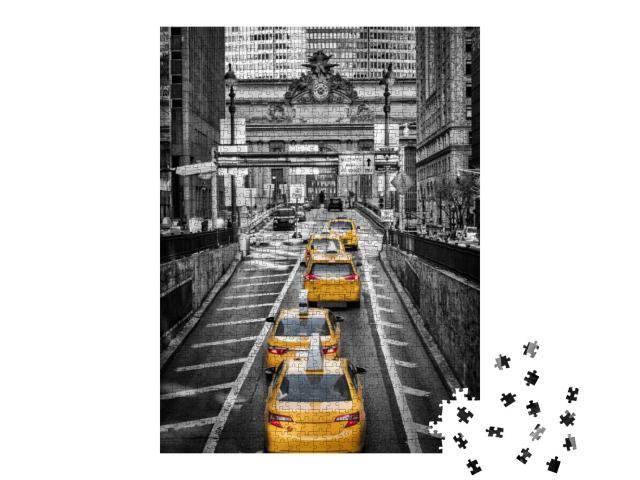 Puzzle 1000 Teile „Gelbe Taxen vor dem Grand Central Terminal, New York“