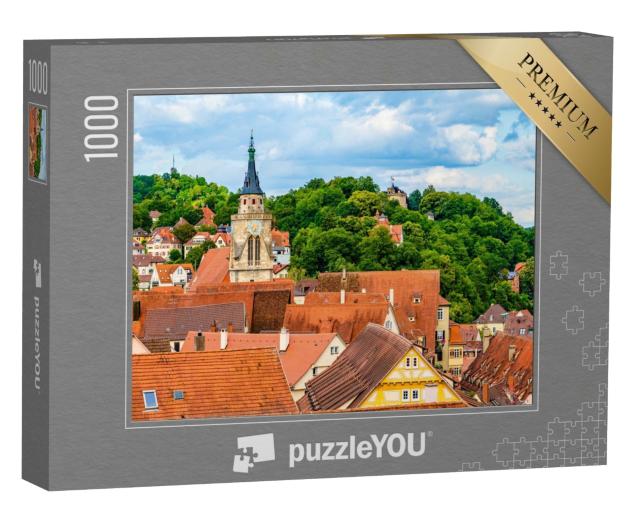 Puzzle 1000 Teile „Über den Dächern von Tübingen, Baden-Württemberg, Deutschland“