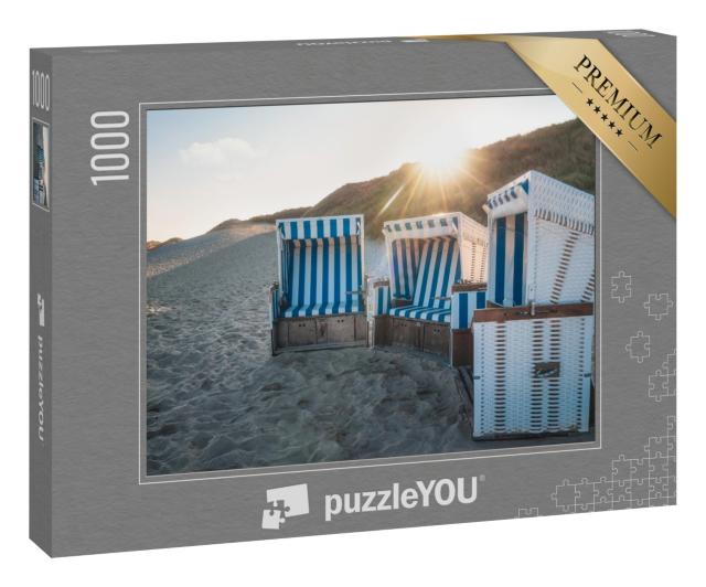 Puzzle 1000 Teile „Strandkörbe bei Sonnenaufgang auf der Insel Sylt“