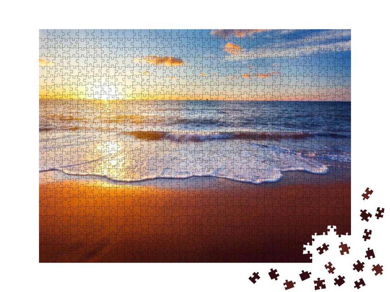 Puzzle 1000 Teile „Sonnenuntergang am Strand“