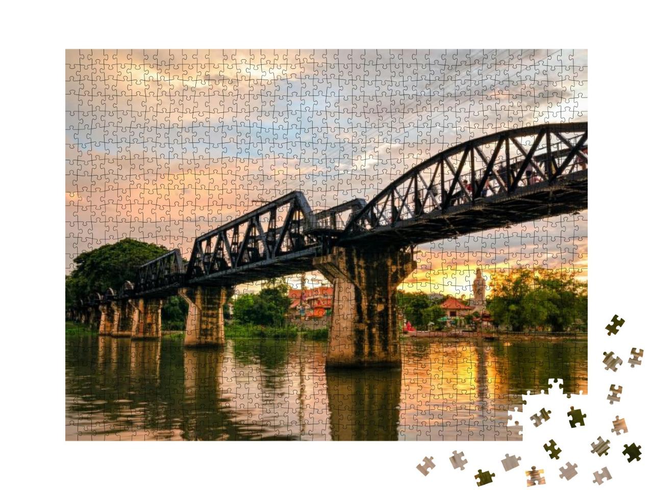Puzzle 1000 Teile „Kanchanaburi, die Brücke am Fluss Kwai in Thailand“