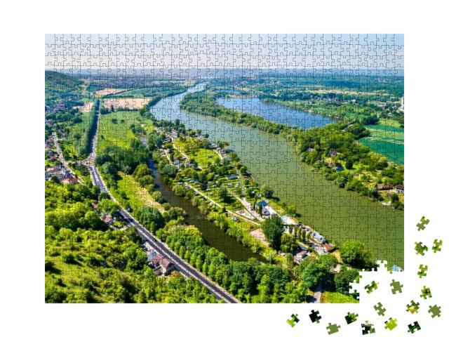 Puzzle 1000 Teile „Die Seine bei Chateau Gaillard, Frankreich“
