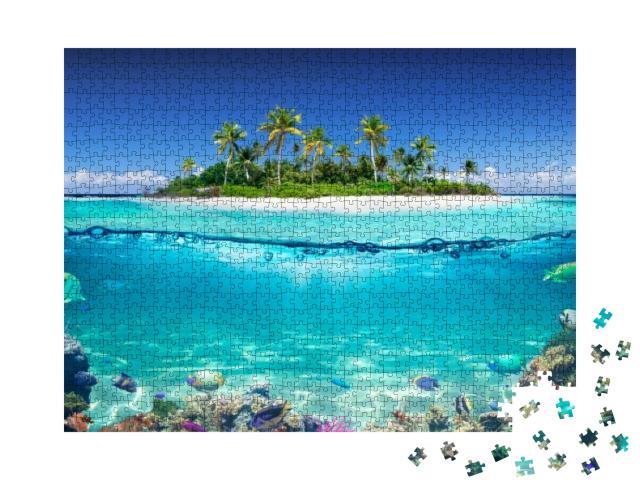 Puzzle 1000 Teile „Tropische Insel und Korallenriff “