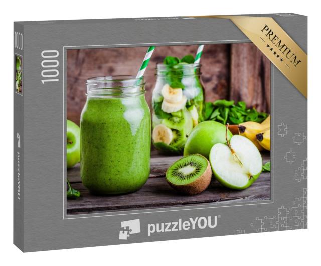 Puzzle 1000 Teile „Vitaminbombe: Grüner Smoothie im Glas“