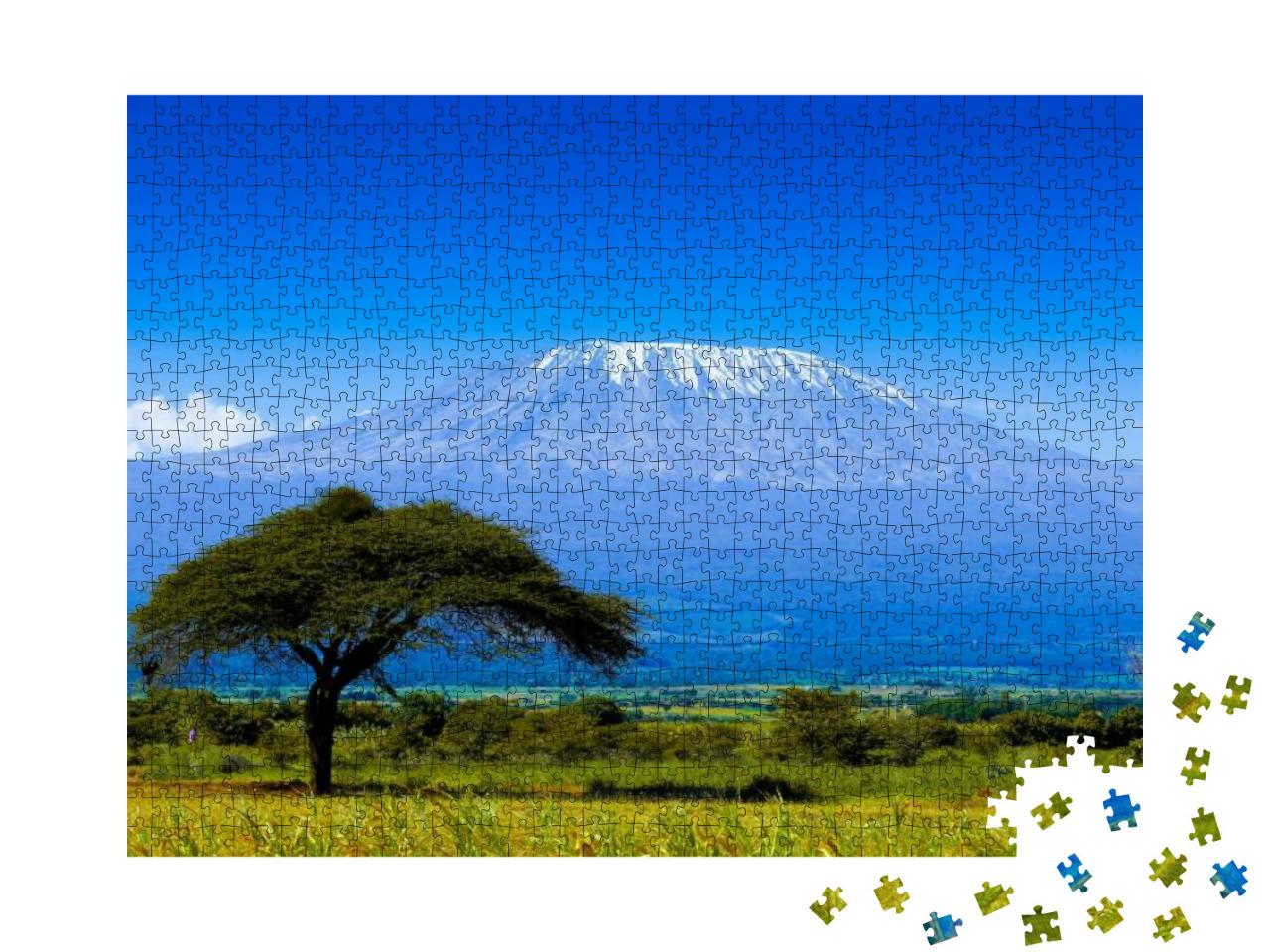 Puzzle 1000 Teile „Kilimandscharo auf afrikanischer Savanne“