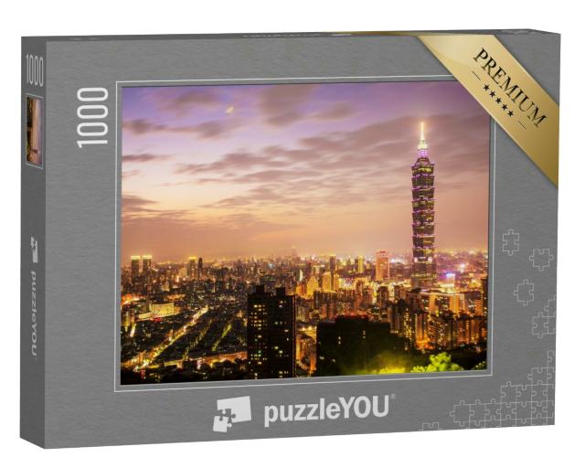 Puzzle 1000 Teile „Skyline von Taipeh mit dem berühmten Taipei 101“