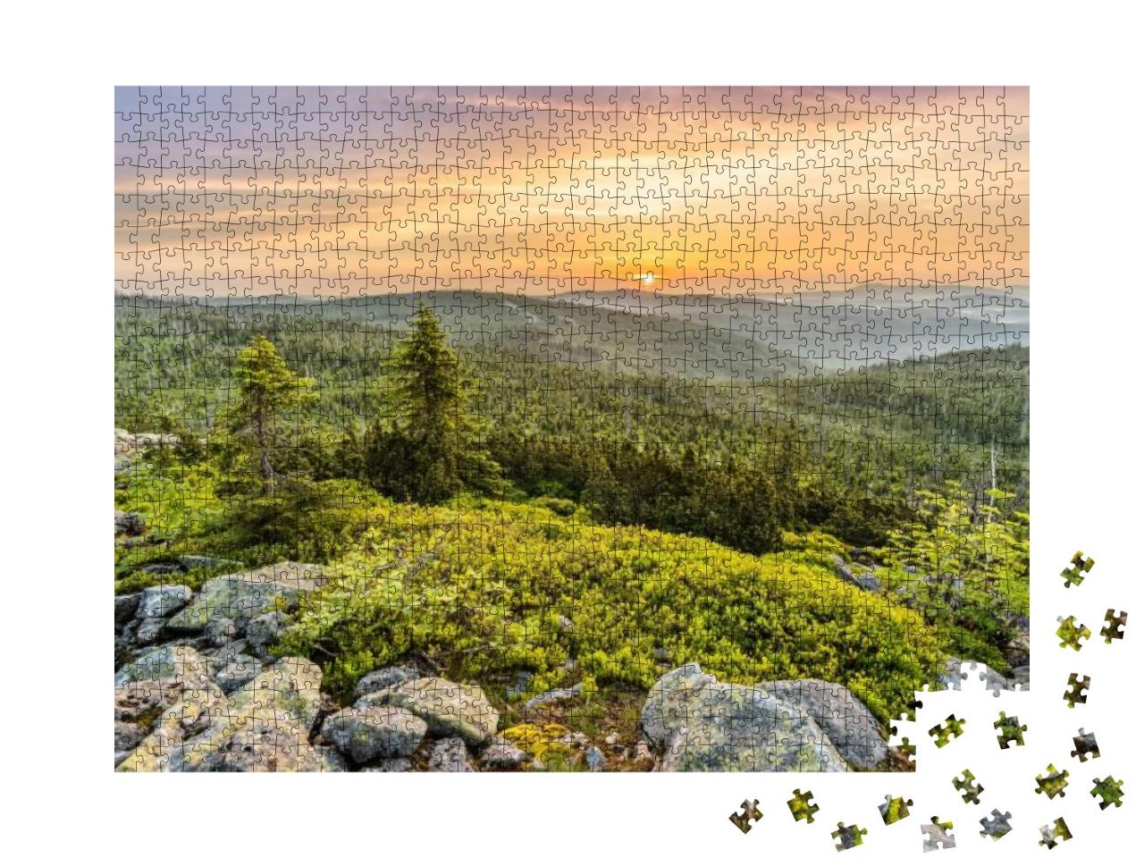 Puzzle 1000 Teile „Berggipfel des Lusen, Bayerischer Wald“